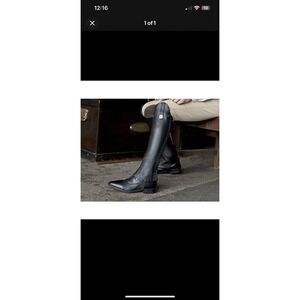 Huntley Equestrian Huntley Brazilian Black Leather Half Chaps - XS  (Short)